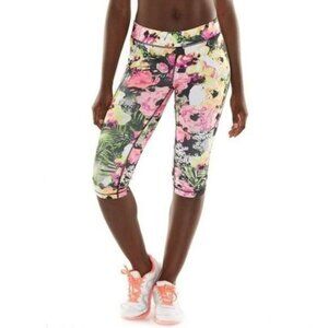 Fila Sport Running Tropical Floral Capri Crop Leggings Medium